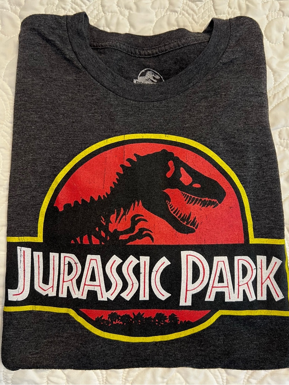 Jurassic Park t-shirt. Black with Red Logo